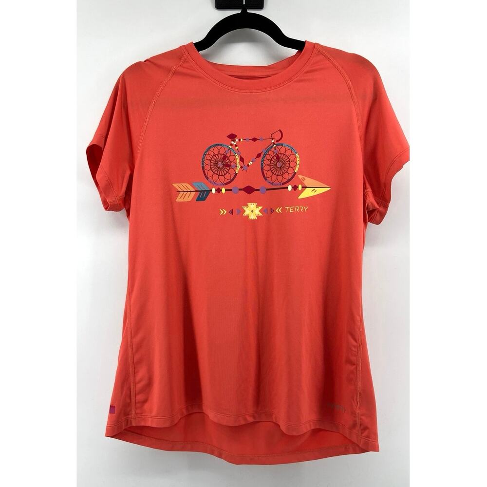 Terry Bicycles Soleil Women's Short Sleeve Cycling Jersey Size L Orange Athletic